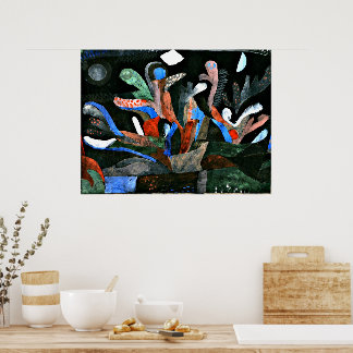 Klee - Afbeelding van een tuin in donkere kleuren Poster