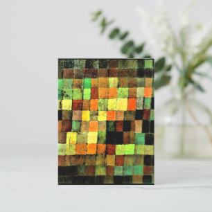 Klee - Ancient Sound Abstract op zwart Briefkaart