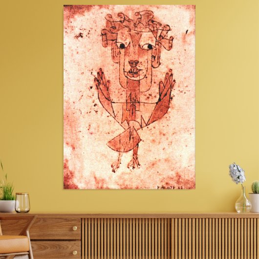 Klee - Angelus Novus (New Angel) Canvas Afdruk (Insitu (Woonkamer))