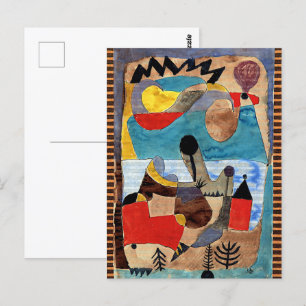 Klee - Castle-landschap met zwarte blikseminslag Briefkaart