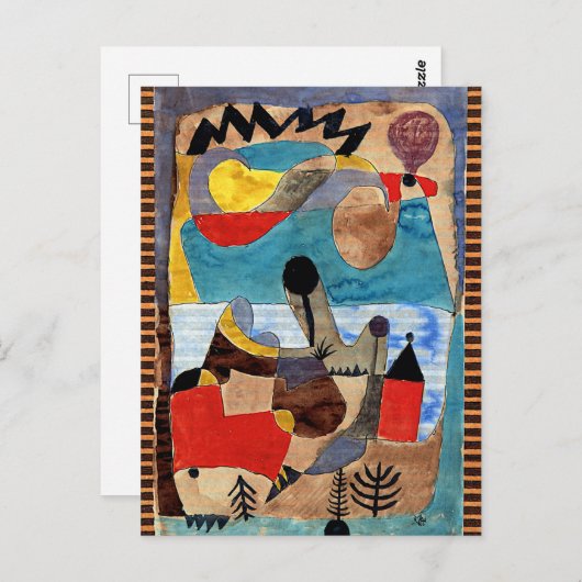 Klee - Castle-landschap met zwarte blikseminslag Briefkaart (Voorkant / Achterkant)