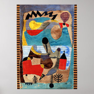 Klee - Castle-landschap met zwarte blikseminslag Poster