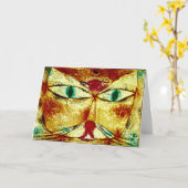 Klee - Cat en Bird Kaart (Gele Bloem)