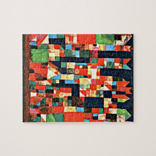 Klee - City Afbeelding met rood en groen Legpuzzel (Horizontaal)
