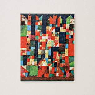 Klee - City Afbeelding met rood en groen Legpuzzel