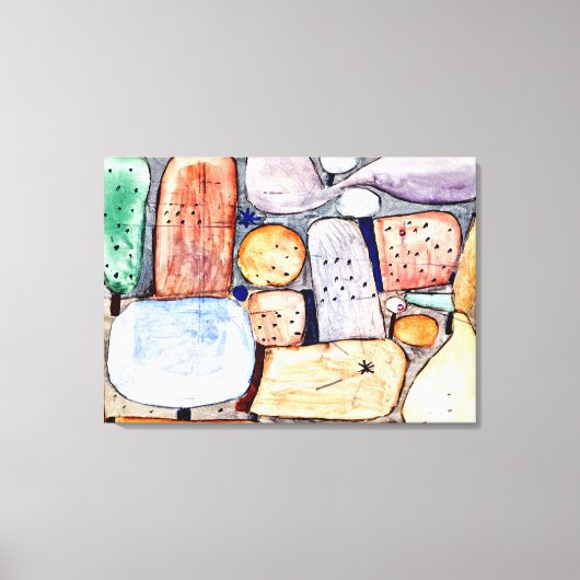 Klee - Delen van een landschap geassembleerd Canvas Afdruk (Voorkant)