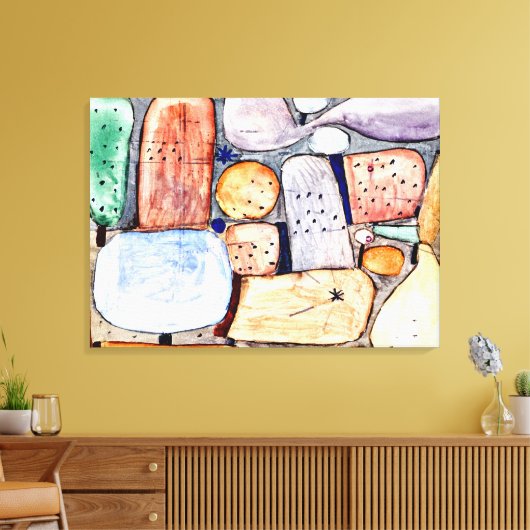 Klee - Delen van een landschap geassembleerd Canvas Afdruk (Insitu (Woonkamer))