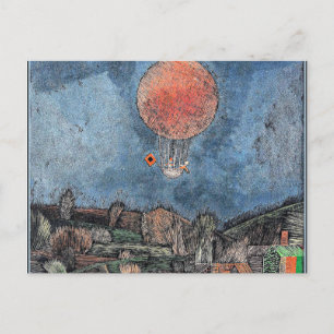 Klee - Der Luftballoon, abstract kunstwerk Briefkaart