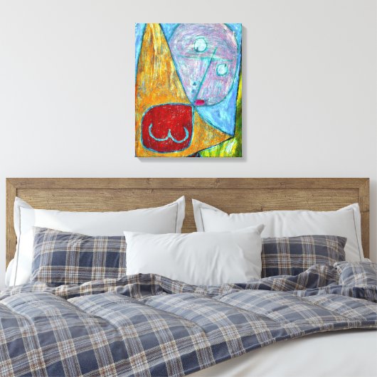 Klee - Engel Nog Steeds Vrouwelijk Canvas Afdruk (Insitu (Slaapkamer))