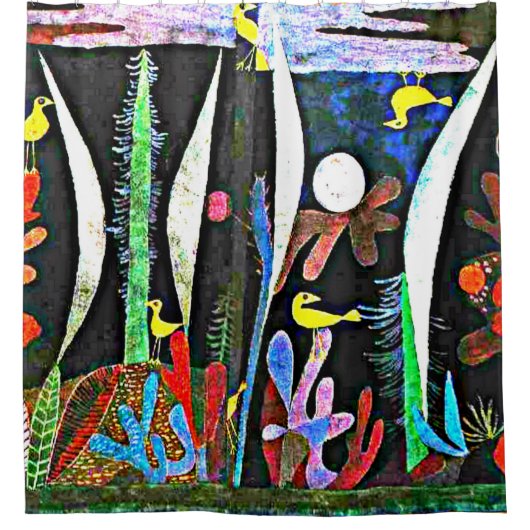 Klee - Gele Vogels Douchegordijn (Voorkant)