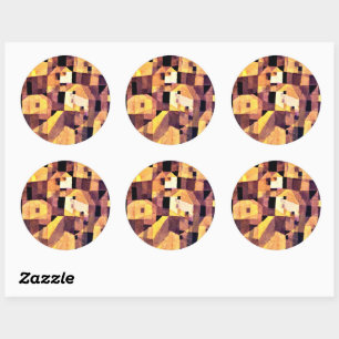 Klee - Herfstachtige Plaats, 1921 Ronde Sticker