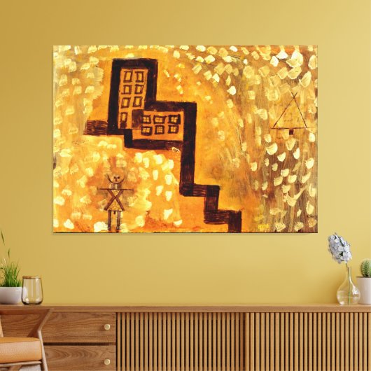 Klee - Het huis op hoog Canvas Afdruk (Insitu (Woonkamer))