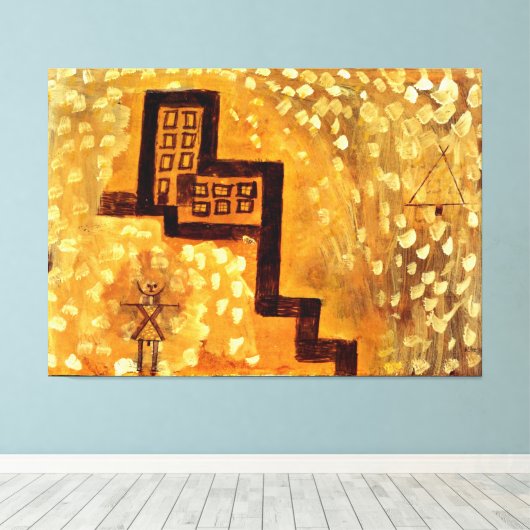 Klee - Het huis op hoog Canvas Afdruk (Insitu (Houten vloer))