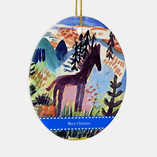 Klee - Het Paard, Prettig Kerstfeest, Keramisch Ornament (Rechts)
