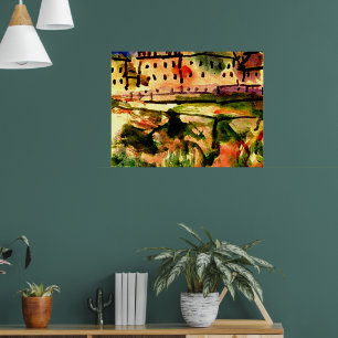 Klee - Houses nabij de grindput, Poster