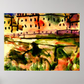 Klee - Houses nabij de grindput, Poster (Voorkant)