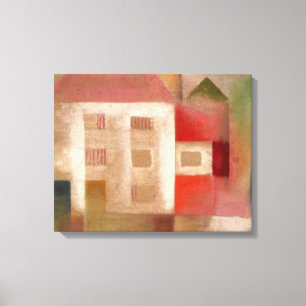 Klee - Huis in de voorsteden Canvas Afdruk