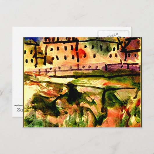 Klee - Huizen bij de grindgroeve Briefkaart (Voorkant / Achterkant)