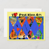 Klee - Ik hou van Paul Klee Kunst Briefkaart (Voorkant / Achterkant)