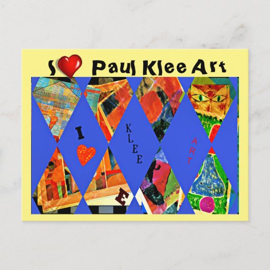 Klee - Ik hou van Paul Klee Kunst Briefkaart (Voorkant)