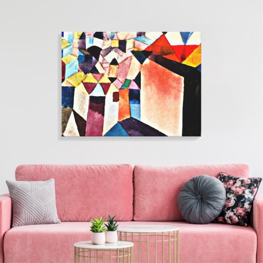 Klee - Insight in een stad, Canvas Afdruk (Insitu (Woonkamer))