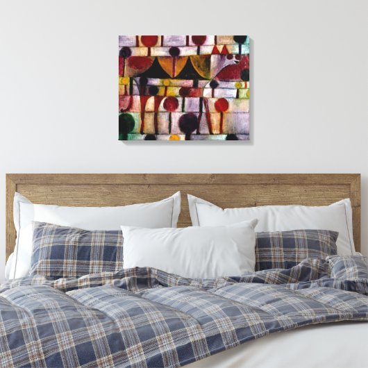 Klee - Kamel in Rhythmischer Baumlandschaft Klein Canvas Afdruk (Insitu (Slaapkamer))