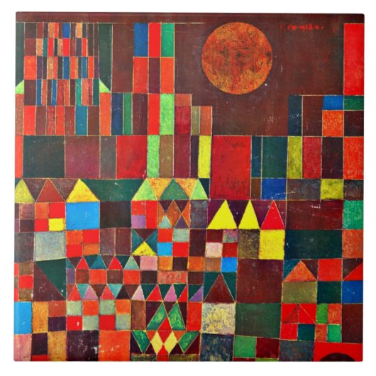 Klee - Kasteel en Zon Tegeltje (Voorkant)