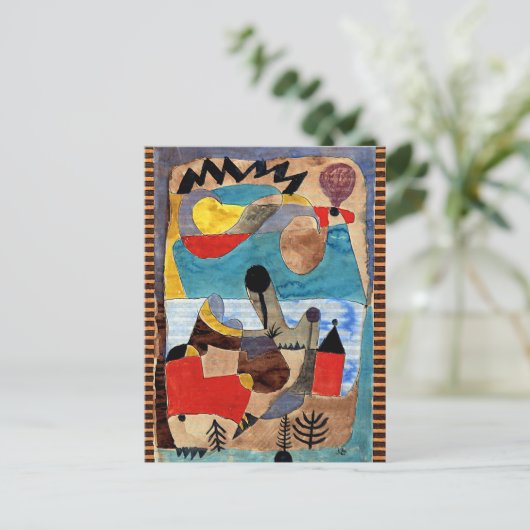 Klee - Kasteellandschap met zwarte bliksem Briefkaart (Staand voorkant)