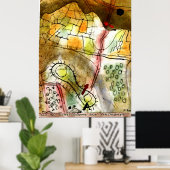 Klee - Korte beschrijving van een bergpas Poster (Thuiskantoor)