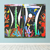 Klee - Landschap met gele vogels Canvas Afdruk (Insitu (Houten vloer))