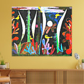 Klee - Landschap met gele vogels Canvas Afdruk (Insitu (Woonkamer))