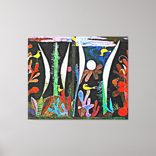 Klee - Landschap met gele vogels Canvas Afdruk (Voorkant)