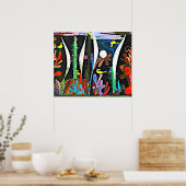 Klee - Landschap met gele vogels Poster (Keuken)