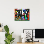 Klee - Landschap met gele vogels Poster (Thuiskantoor)