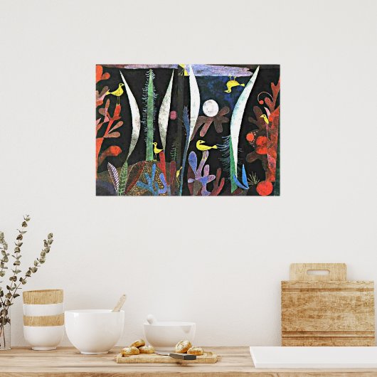 Klee - Landschap met gele vogels Poster (Keuken)