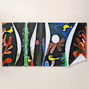 Klee - Landschap met gele vogels Strandlaken