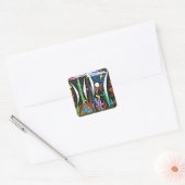 Klee - Landschap met Gele Vogels Vierkante Sticker (Envelop)
