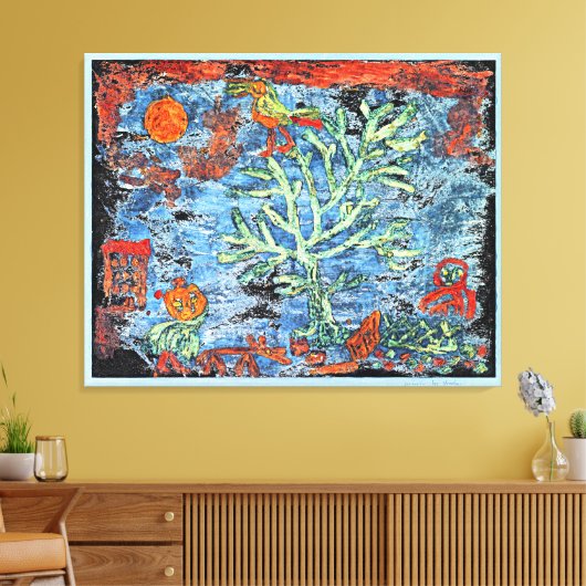 Klee - Landschap met populieren, Canvas Afdruk (Insitu (Woonkamer))