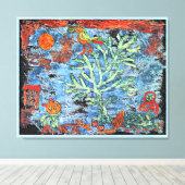 Klee - Landschap met populieren, Canvas Afdruk (Insitu (Houten vloer))