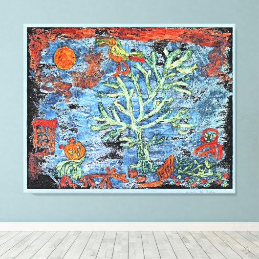 Klee - Landschap met populieren, Canvas Afdruk (Insitu (Houten vloer))