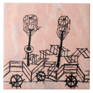 Klee - Old Steamboot, abstracte kunst Tegeltje