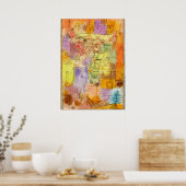 Klee - Onvoltooid landschap omgeven door Cerulean  Poster (Keuken)