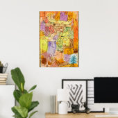 Klee - Onvoltooid landschap omgeven door Cerulean  Poster (Thuiskantoor)