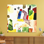 Klee - Pathetische Waterverf Canvas Afdruk (Insitu (Woonkamer))