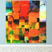Klee - Rode en Witte Domes, abstract schilderen, Canvas Afdruk (Insitu (Houten vloer))