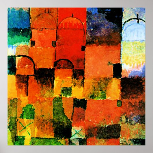 Klee - Rode en Witte Koepels, Poster (Voorkant)