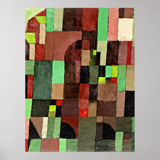 Klee - Rood, groen en violet-geel Rhythms Poster (Voorkant)