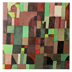 Klee - Rood, groen en violet-gele Ritmen, Tegeltje