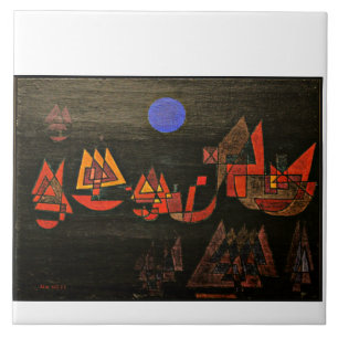 Klee - Schepen in de Nacht Tegeltje