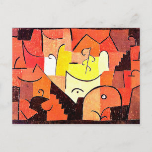 Klee - Stage Landscape, abstract kunstwerk Briefkaart